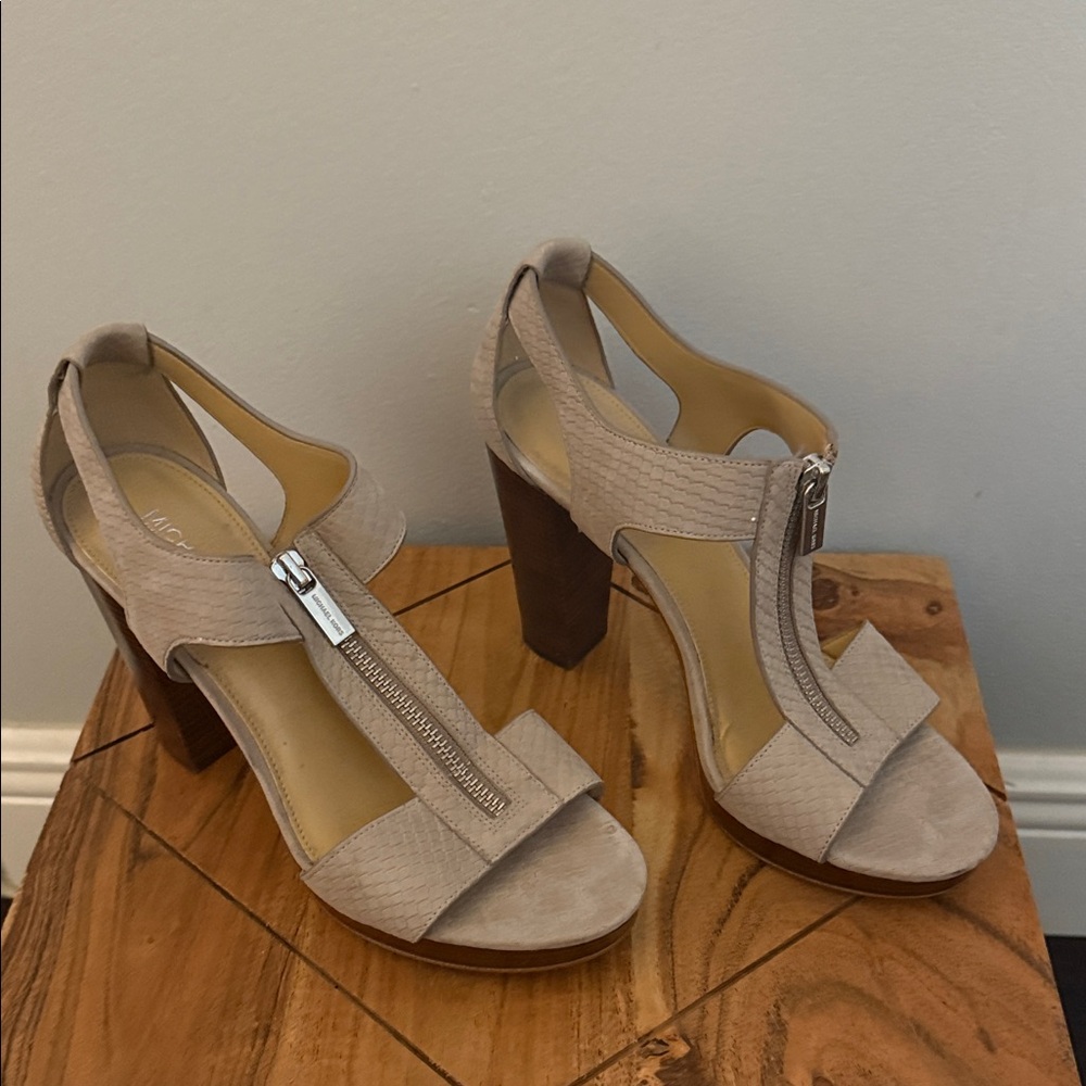Michael Kors Taupe Strappy Heels - Picture 3 of 3